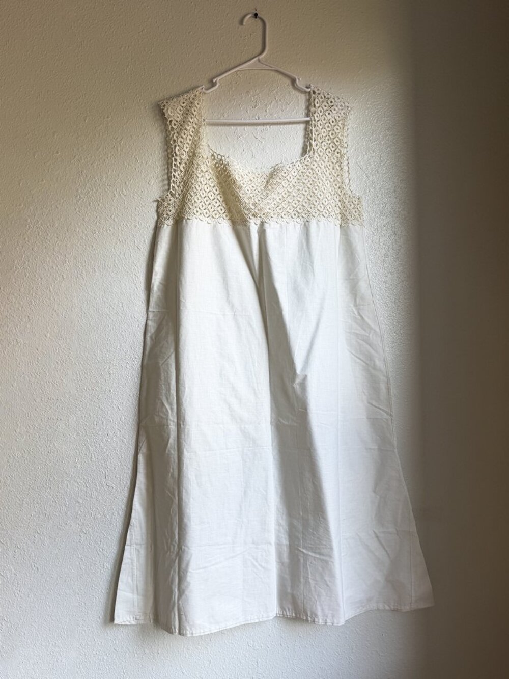 Antique 1920's Vintage Lace & Linen Dress